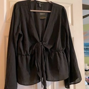 Forever 21 peplum style blouse with plunge neckline